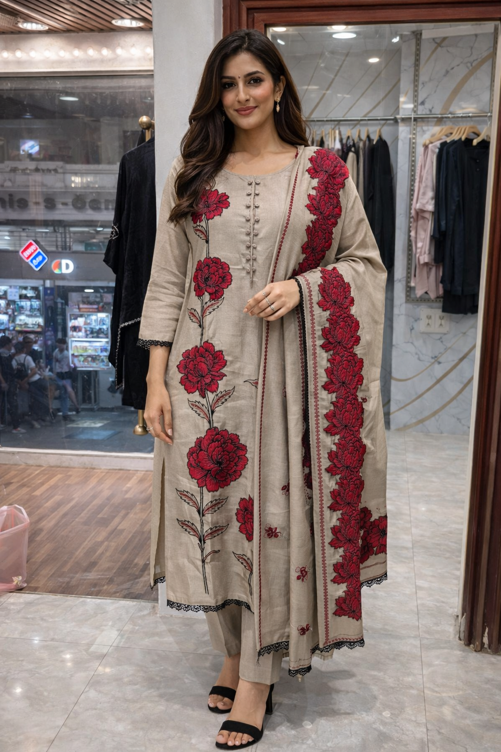 ROSE FLOWER PETTERN GOOD TILL TO 2XL