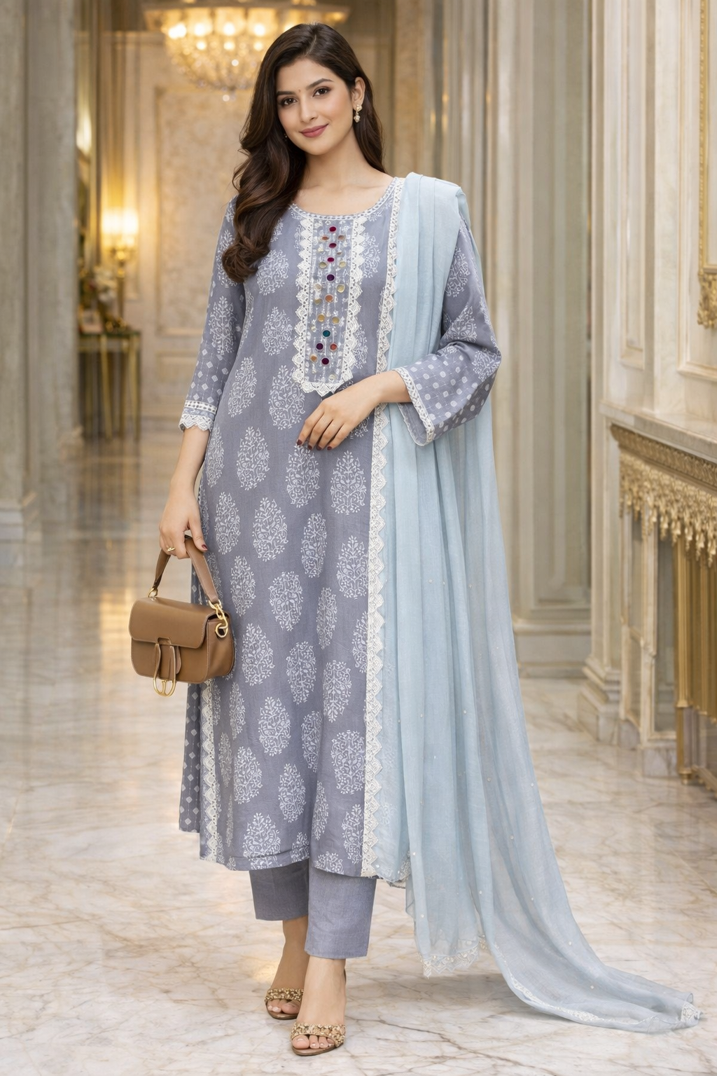 MIRROR WORK COTTON SUITS