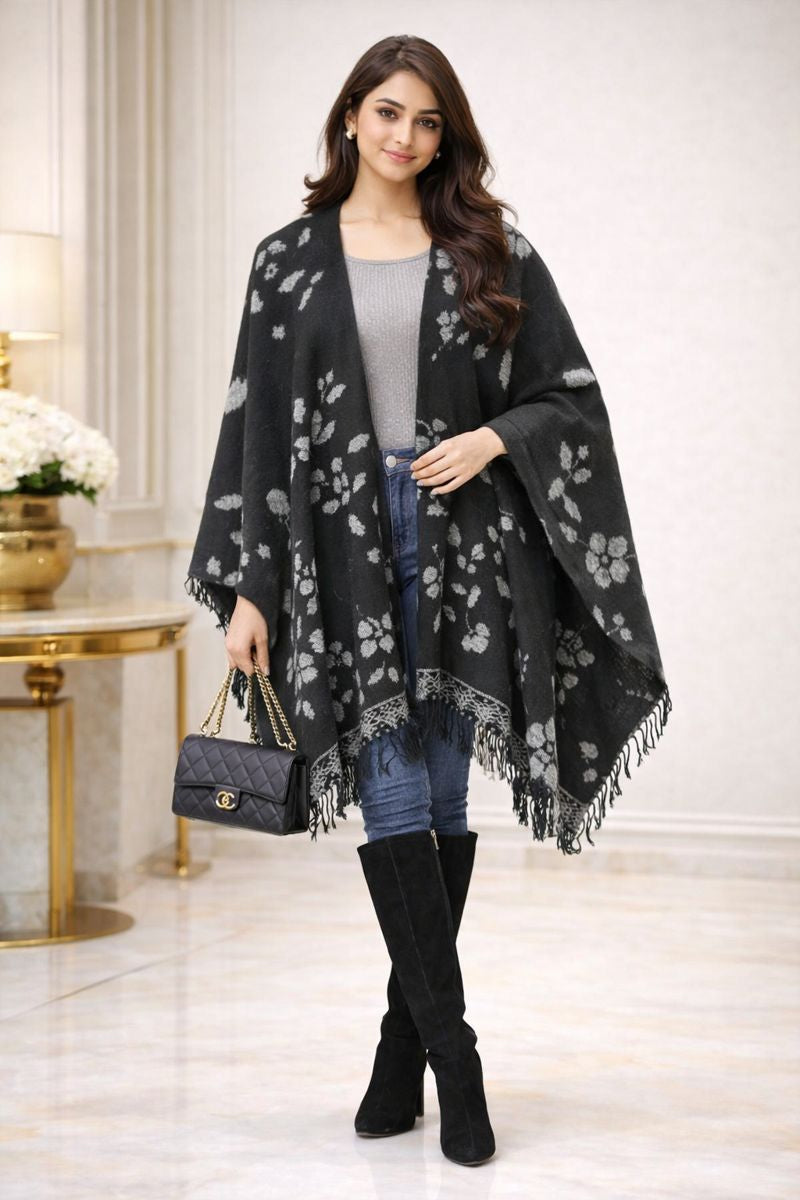winter poncho free size
