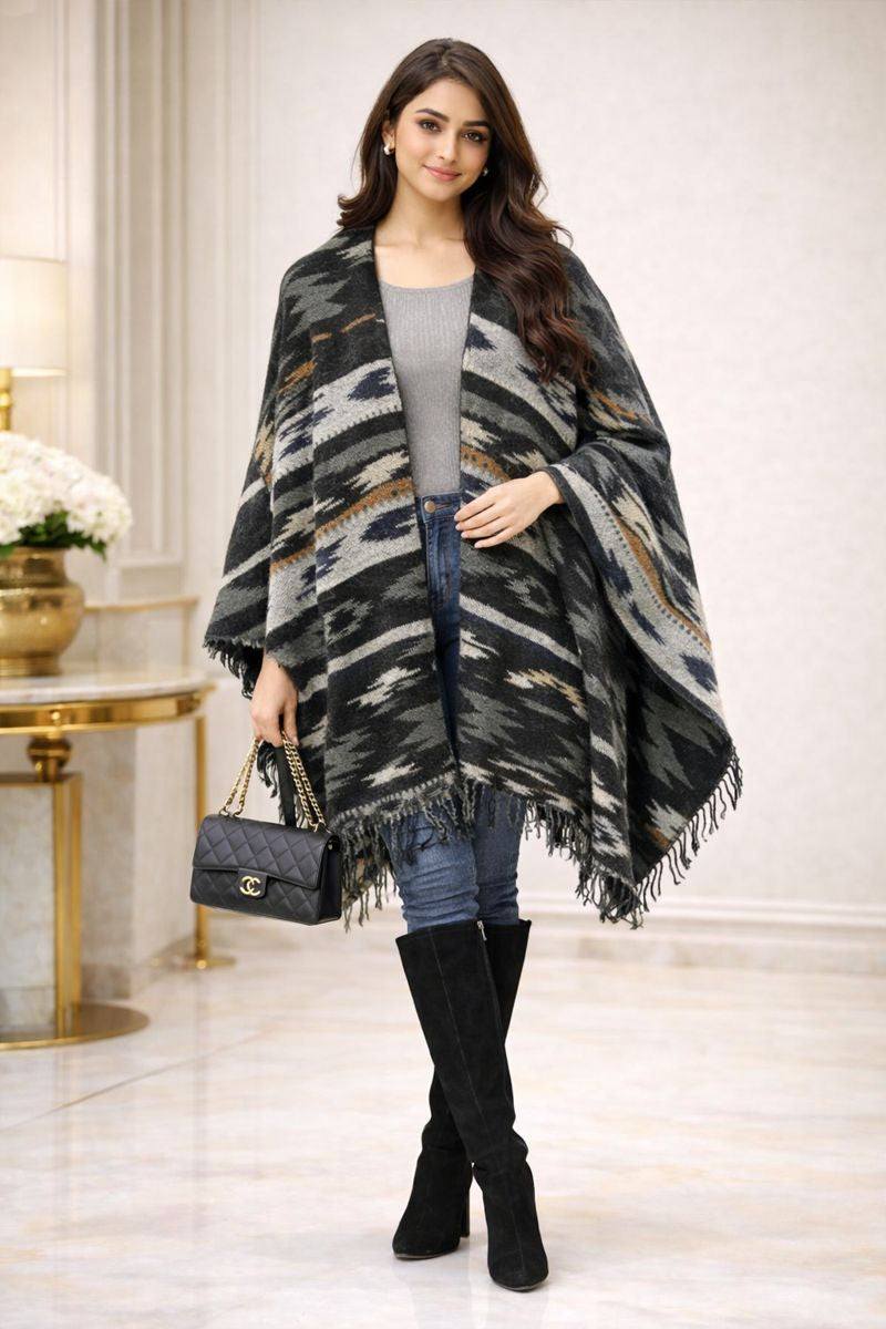 winter poncho free size