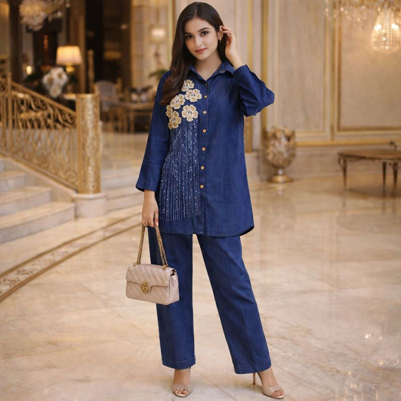 DENIM FLOWER PATCHES  GOOD TILL TO L TO 5XL