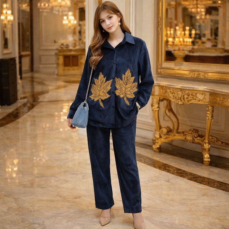 RHINSTONES LEAVES CORDSET