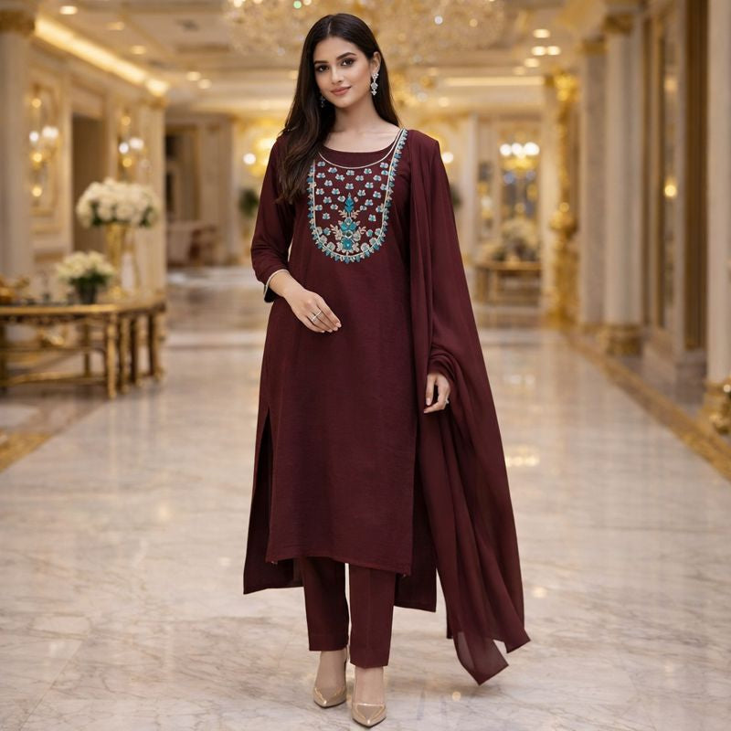 VELVET SUIT FREE SIZE TILL TO 3XL