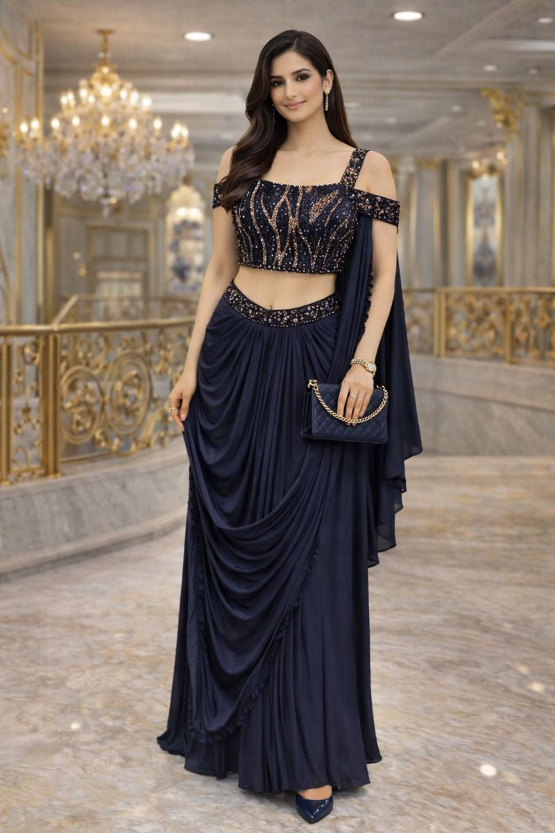 INDO WESTERN DRESS FREE SIZE TILL TO XL