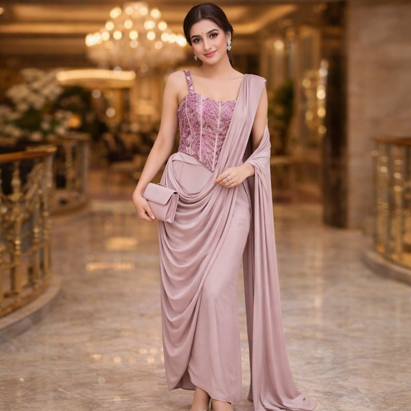 INDO WESTERN DRESS FREE SIZE TILL TO XL