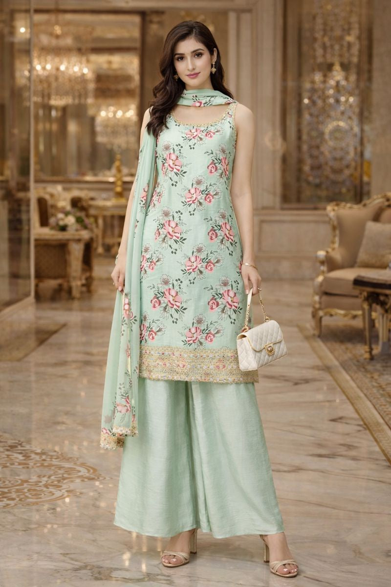 KURTI WITH PLAZZO FREE SIZE  TILL TO XL