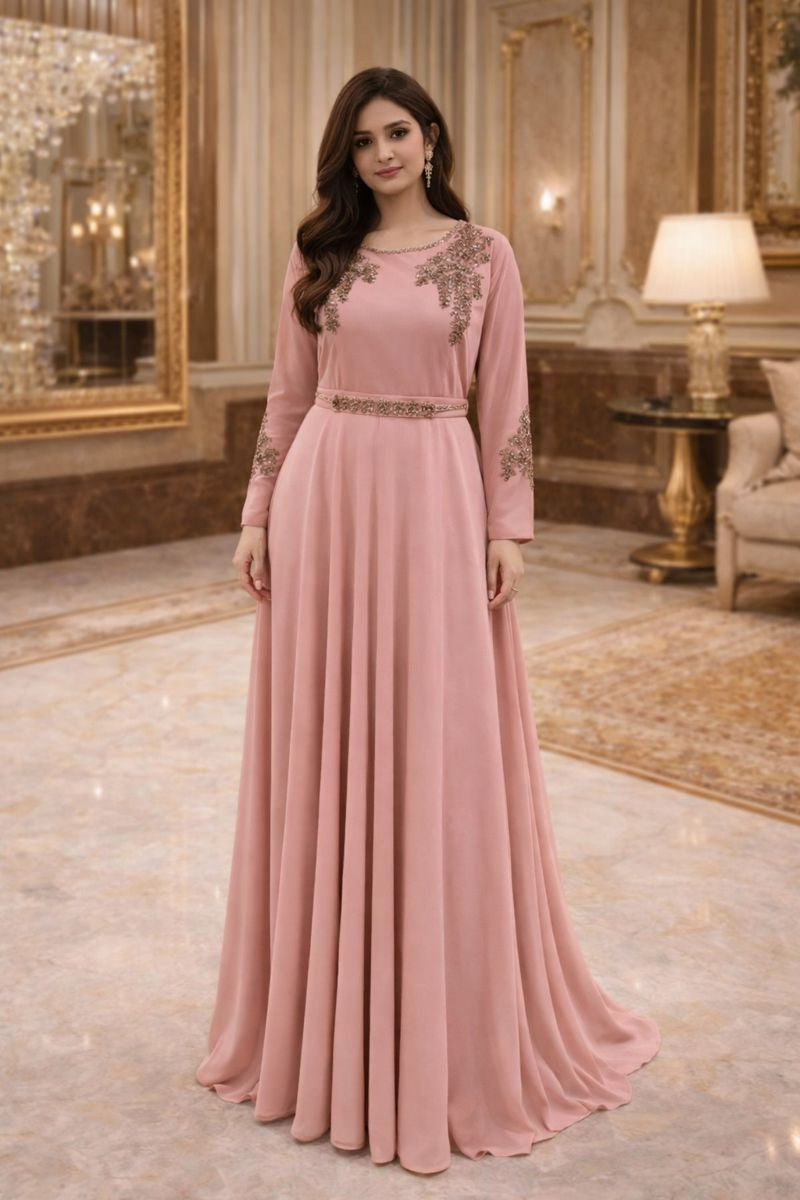 FLOOR TOUCH LONG DRESS FREE SIZE TIL TO L