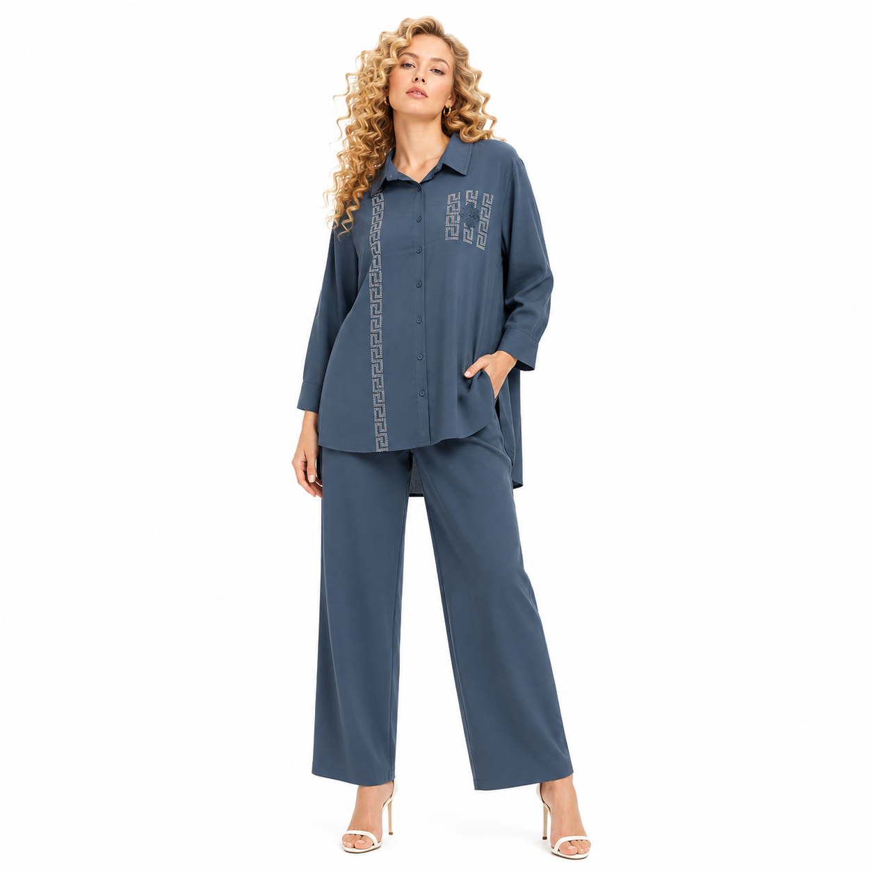PLUS SIZE RHINSTONE WORK CORD SET