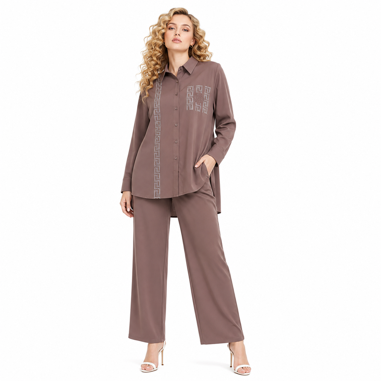 PLUS SIZE RHINSTONE WORK CORD SET