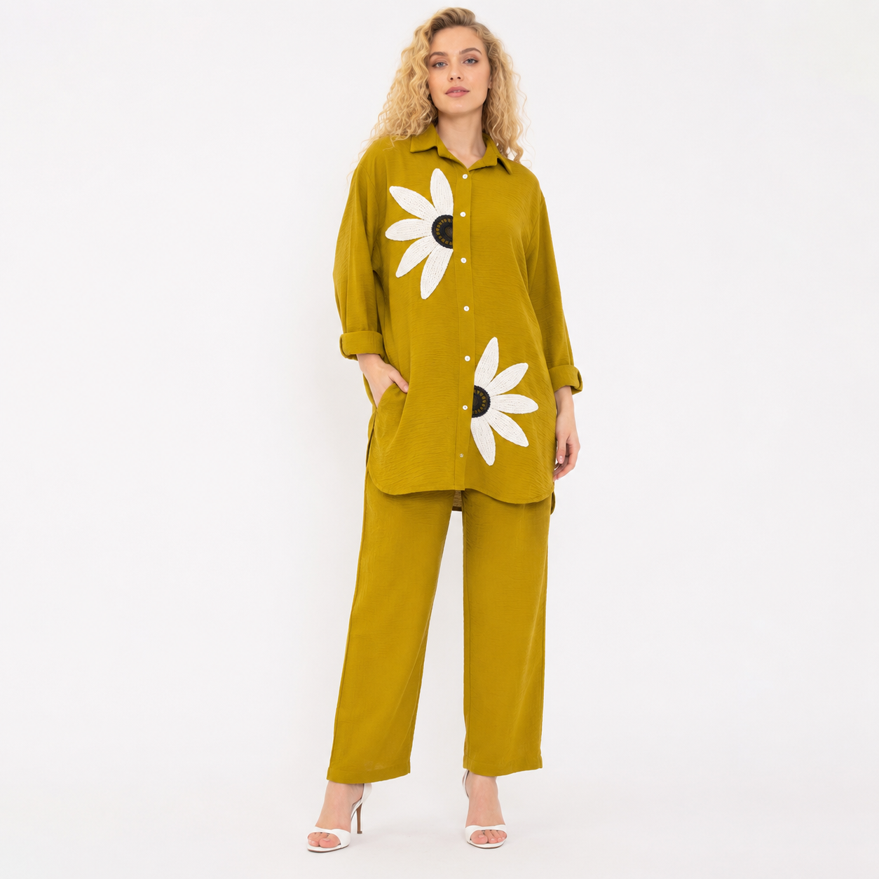 sunflower  Crochet cord set