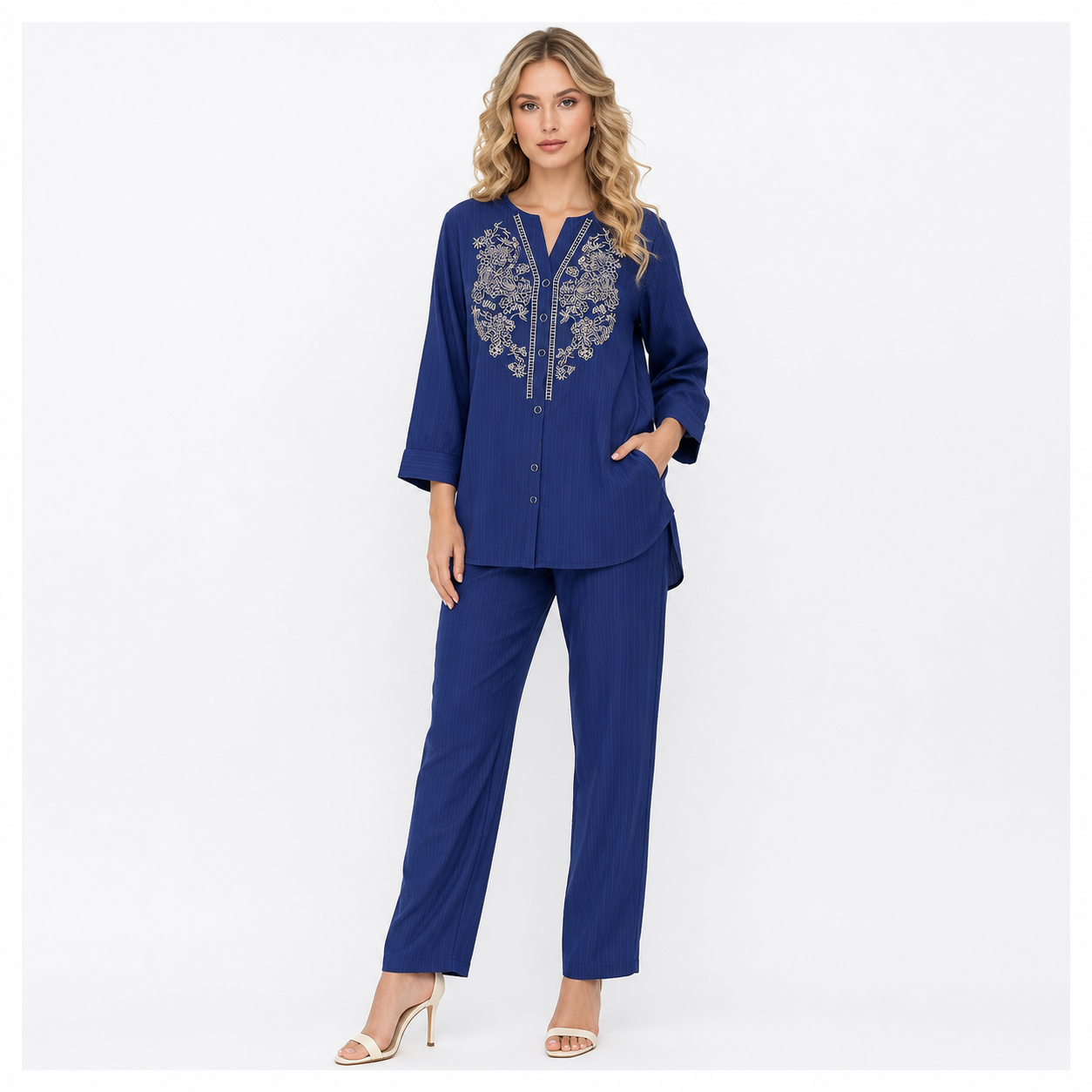 Shirt & Straight Pants Co-Ord Set