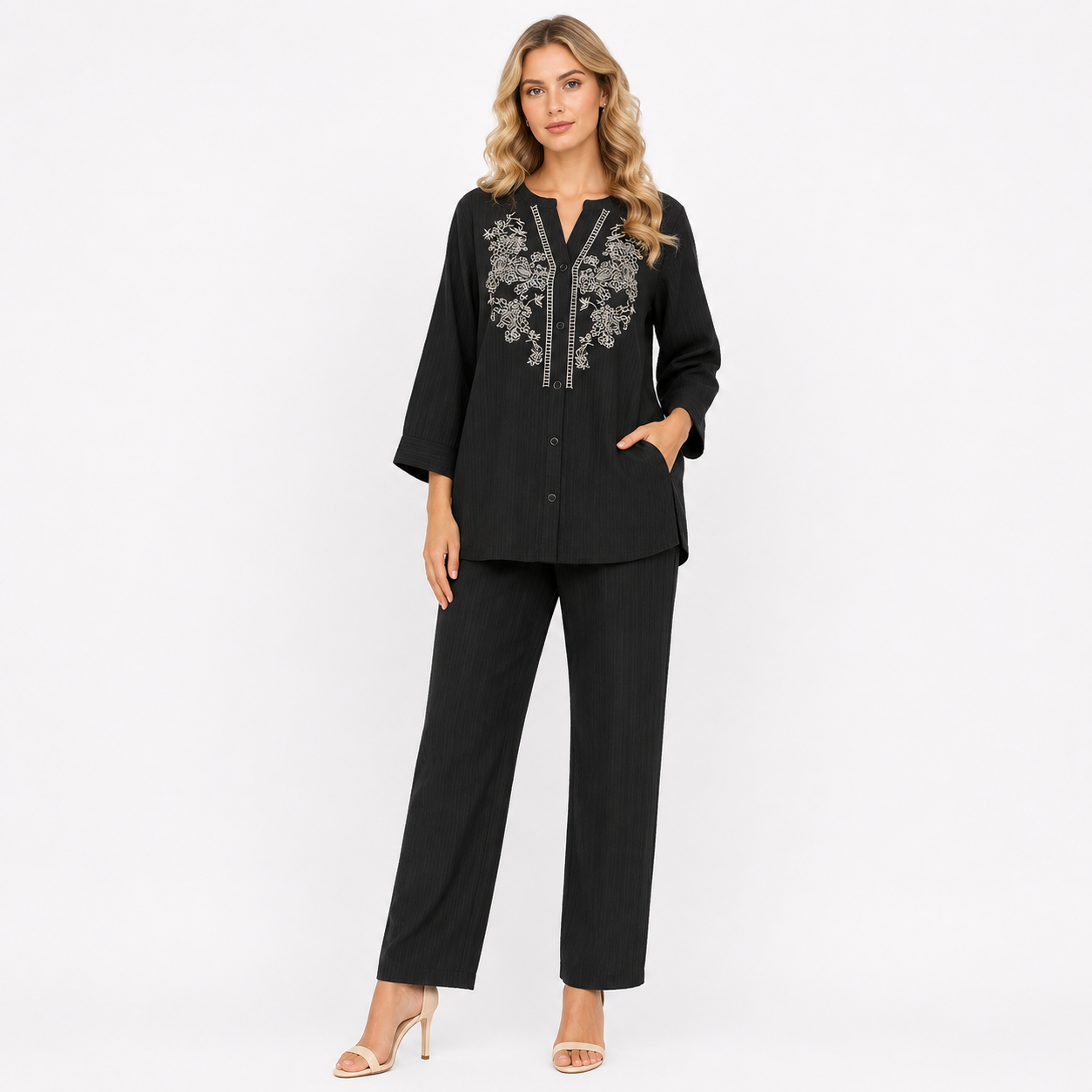 Shirt & Straight Pants Co-Ord Set