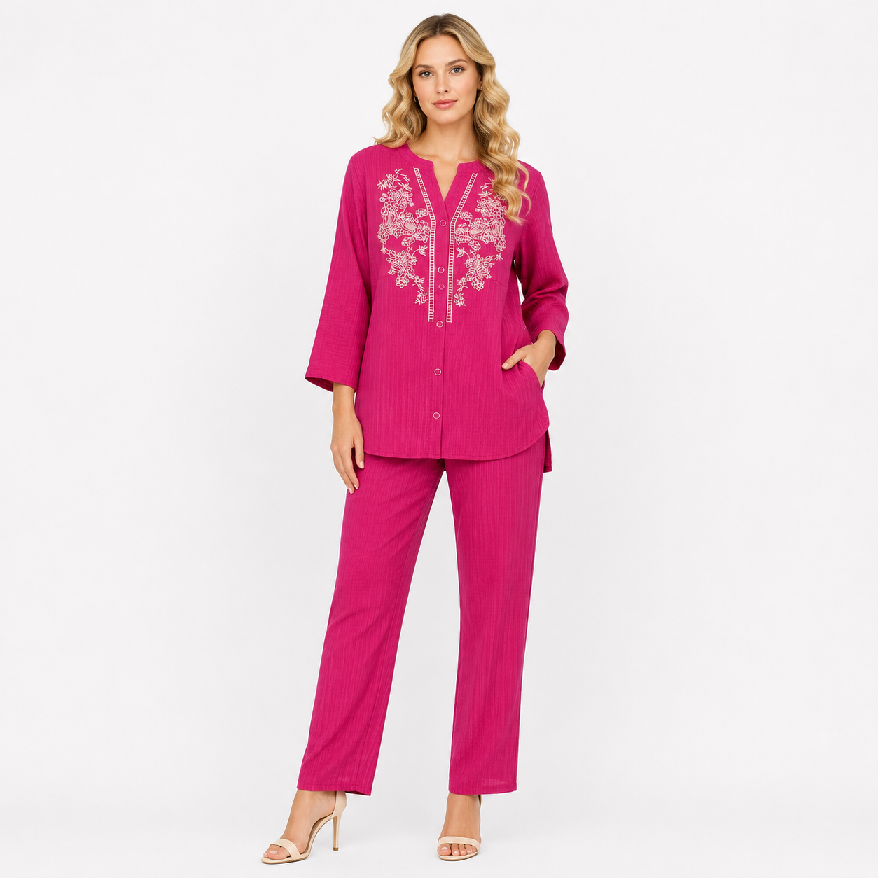 Shirt & Straight Pants Co-Ord Set