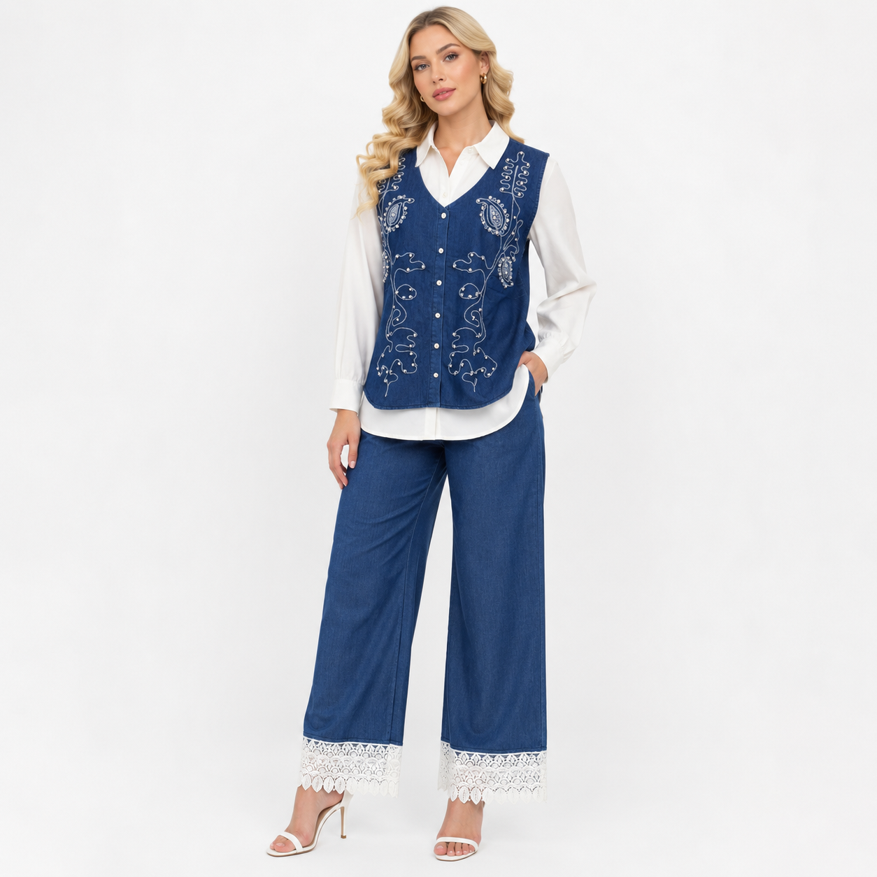 Premium Cotton Denim with Cotton Poplin Shirt