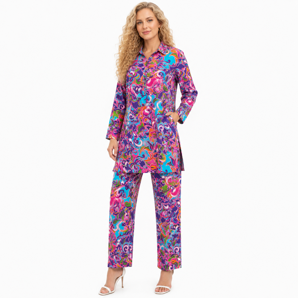 MULTICOLOR KURTI STYLE CORD SET