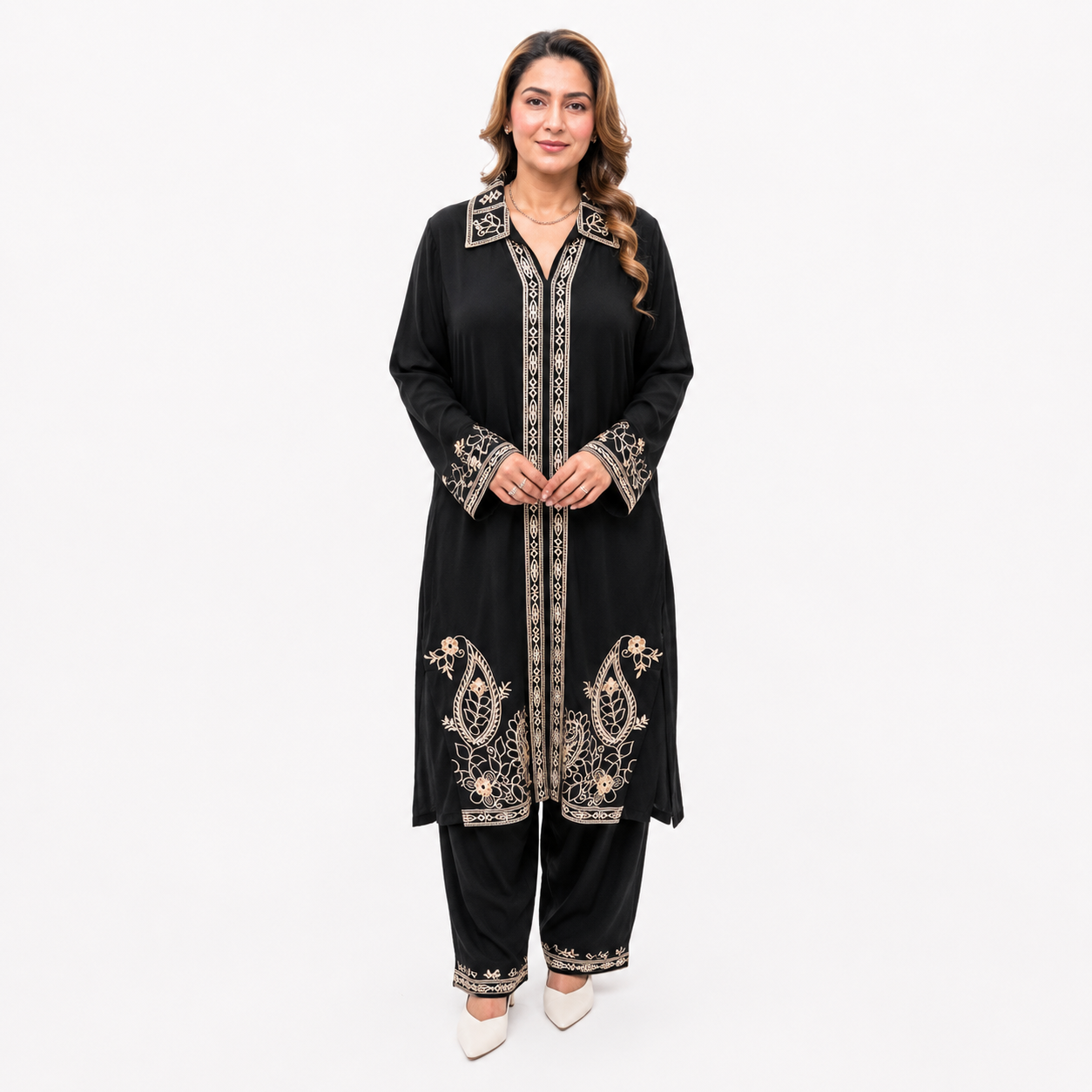 THREAD PEACOCK WORK KURTI STYLE CORD SET