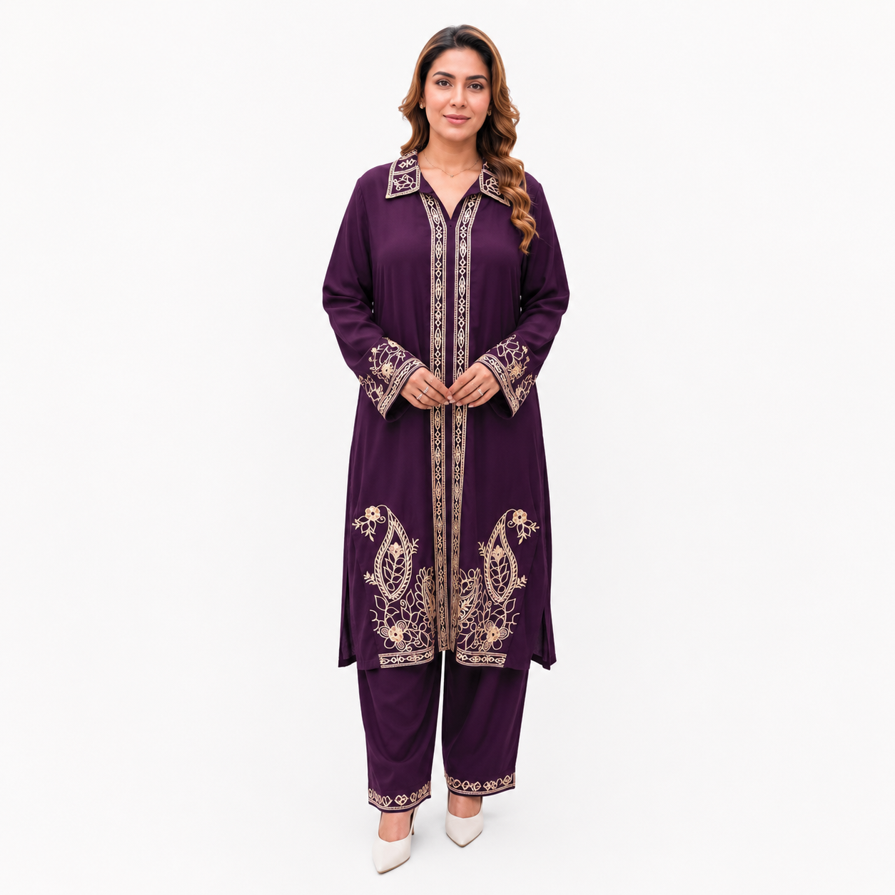 THREAD PEACOCK WORK KURTI STYLE CORD SET