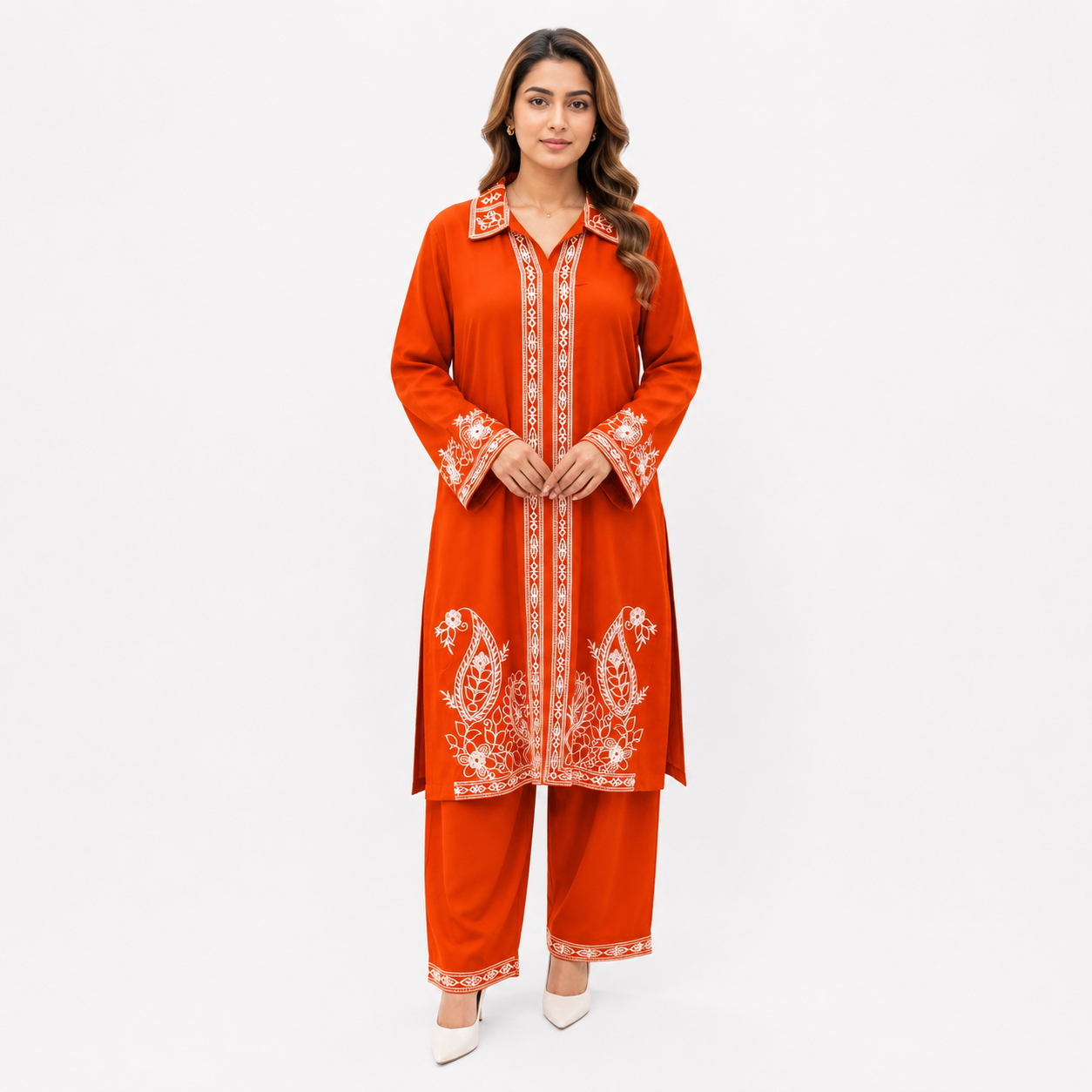 THREAD PEACOCK WORK KURTI STYLE CORD SET