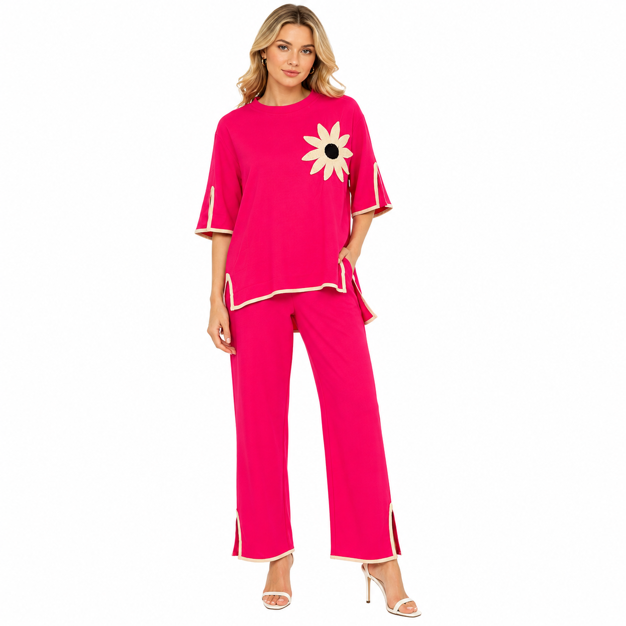 T-SHIRT SUNFLOWER PATCH CORD SET