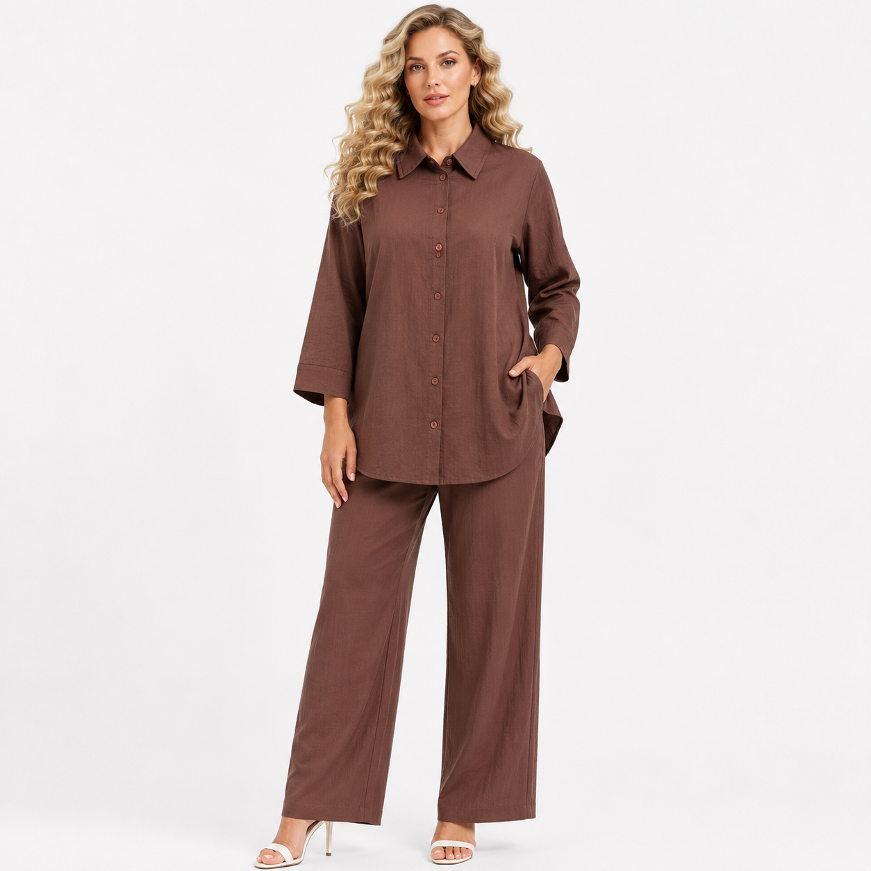 shirt style shinning cord set