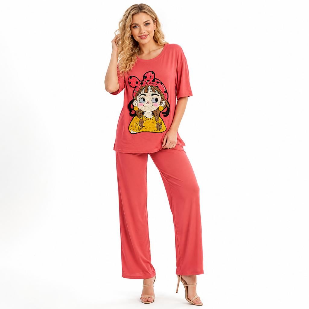 Solid with Graphic Sequin Embroidery