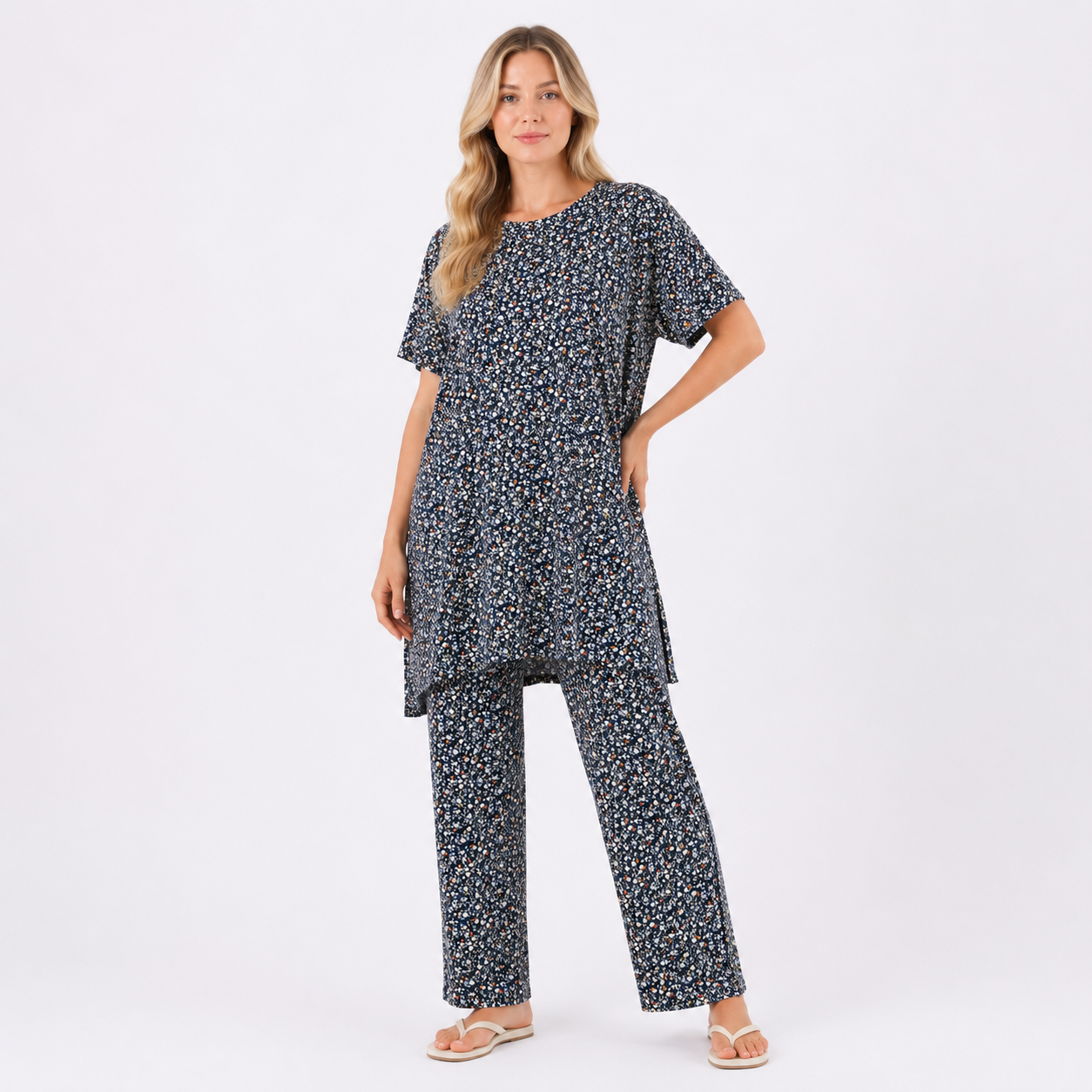 4XL BLUE  PRINTED CORD SET