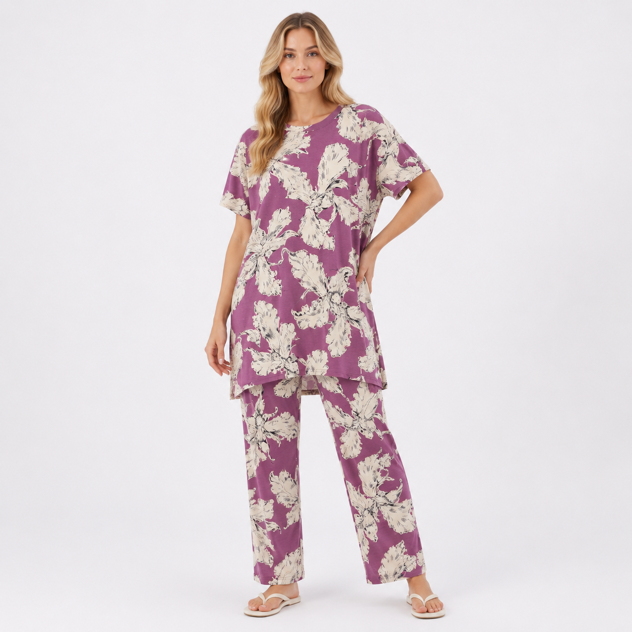 4XL ROSE PINK PRINTED CORD SET