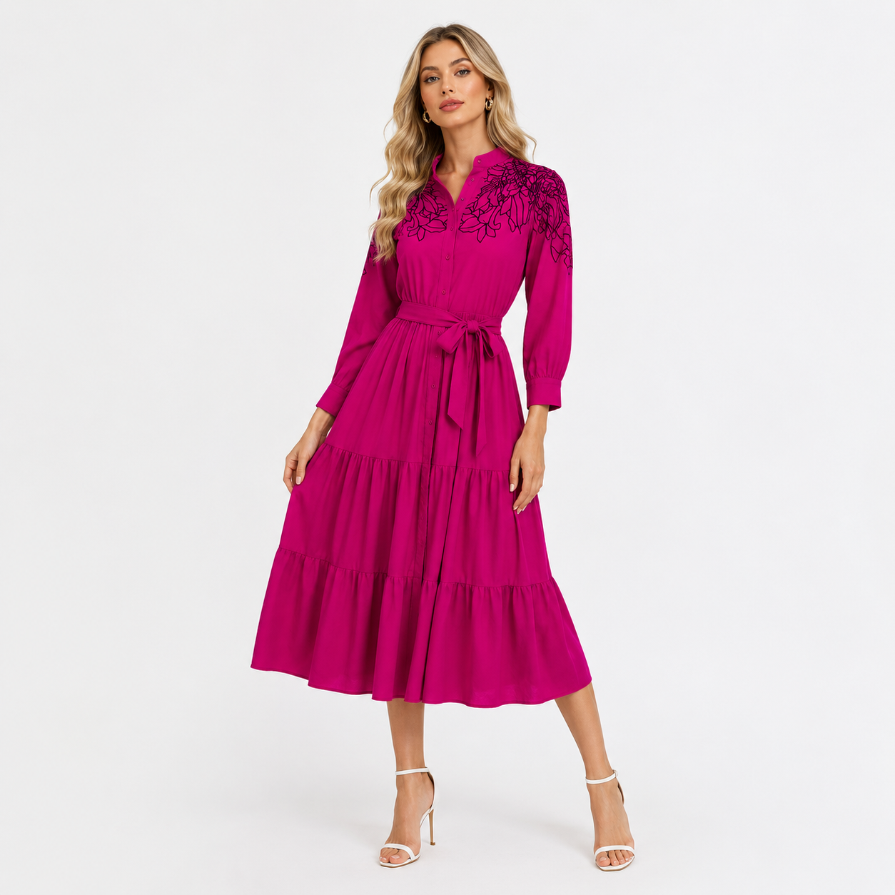 FRILL THREAD WORK DRESS