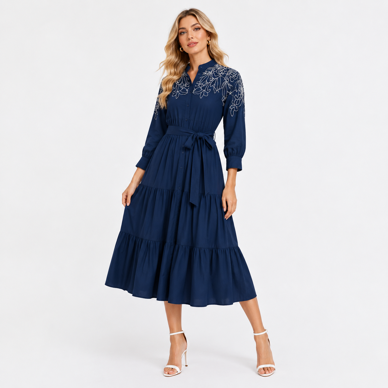 FRILL THREAD WORK DRESS