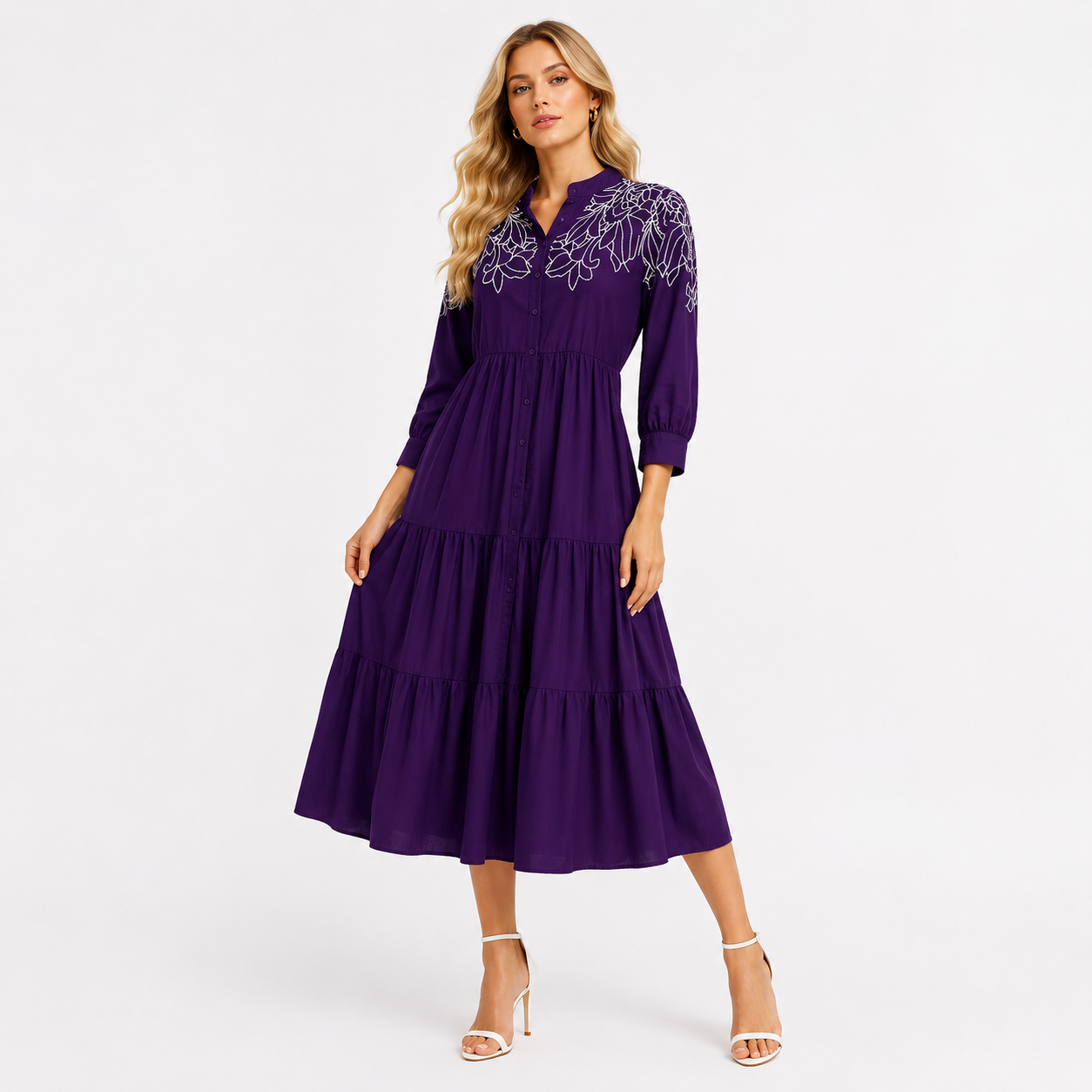 FRILL THREAD WORK DRESS