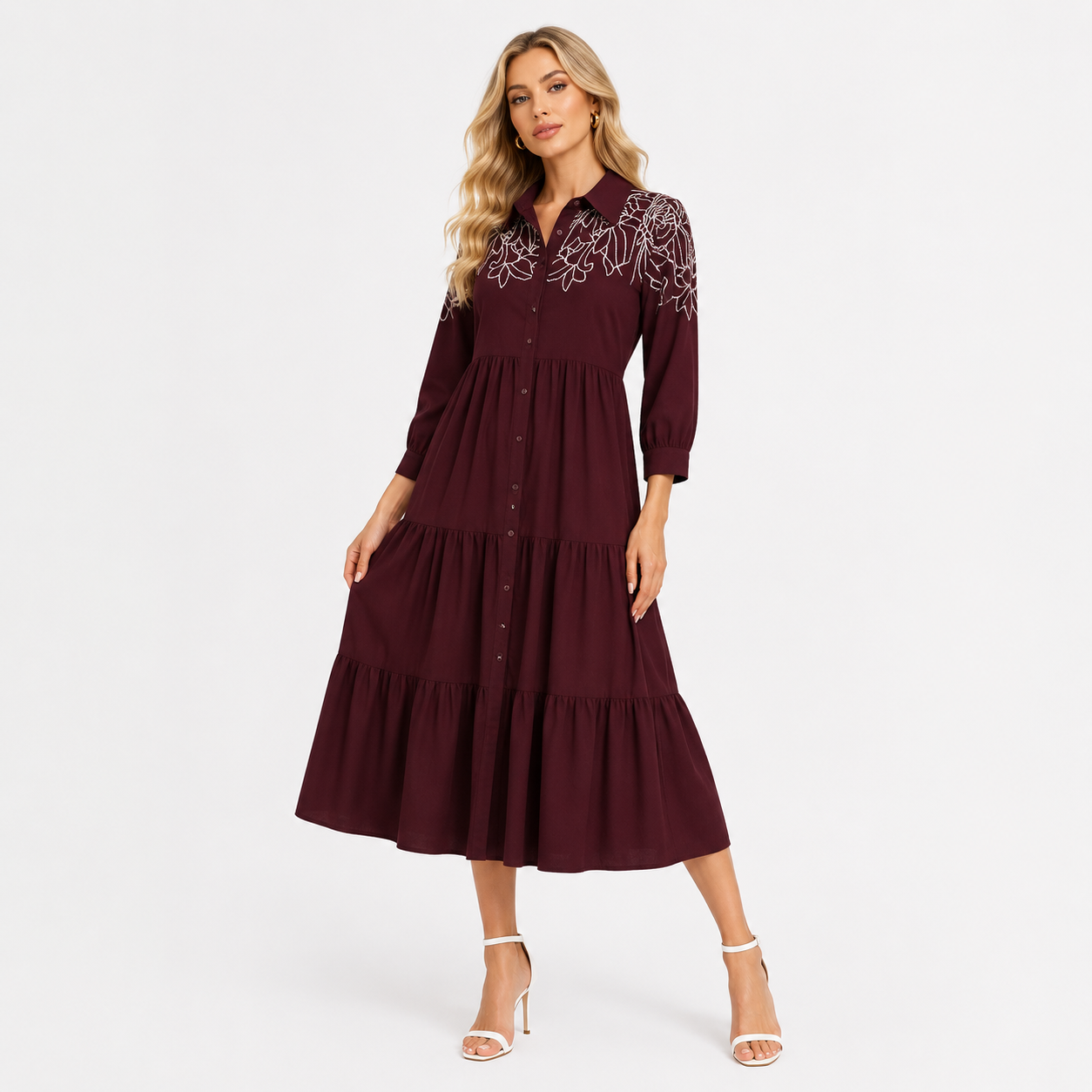 FRILL THREAD WORK DRESS