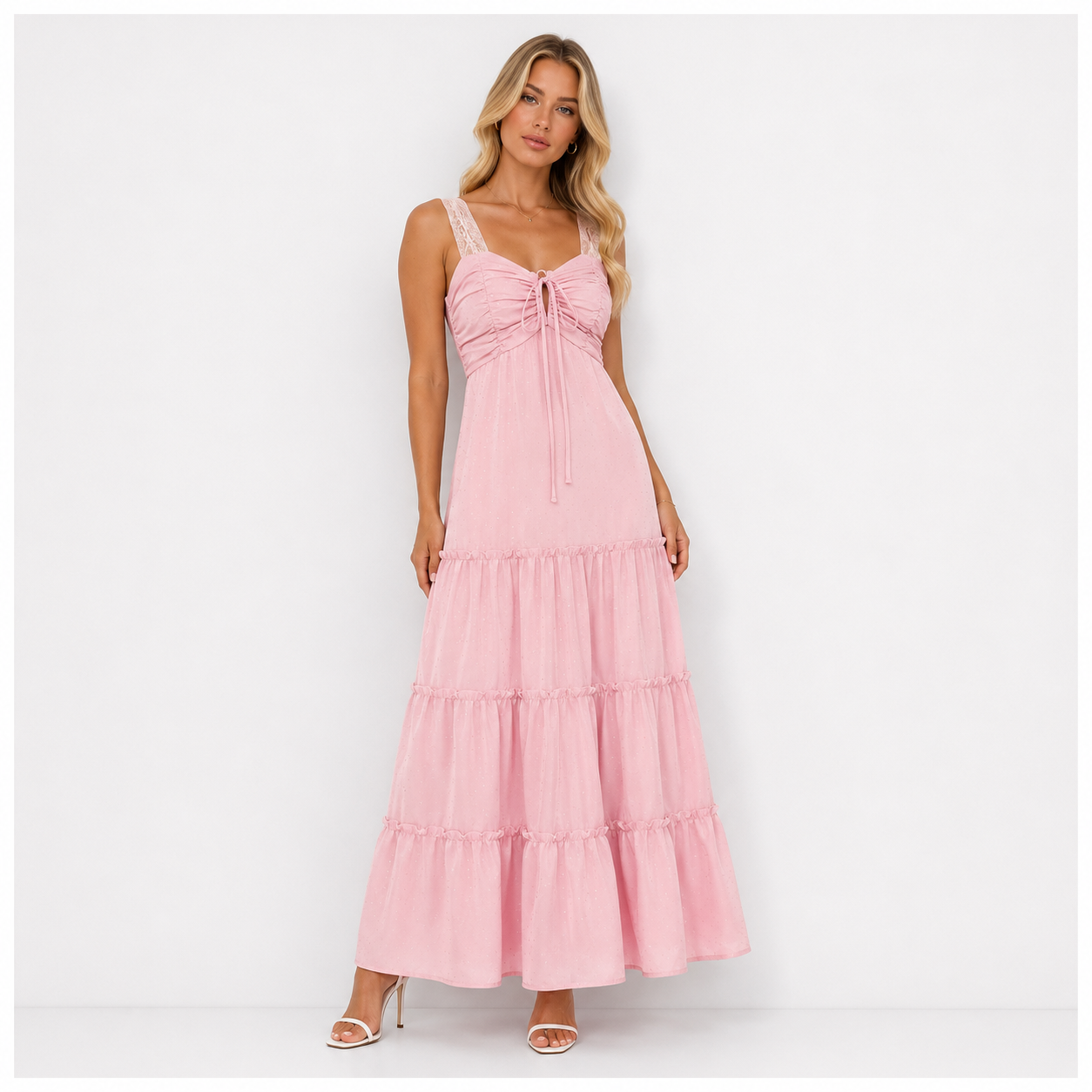 RHINESTONE COTTON DRESS