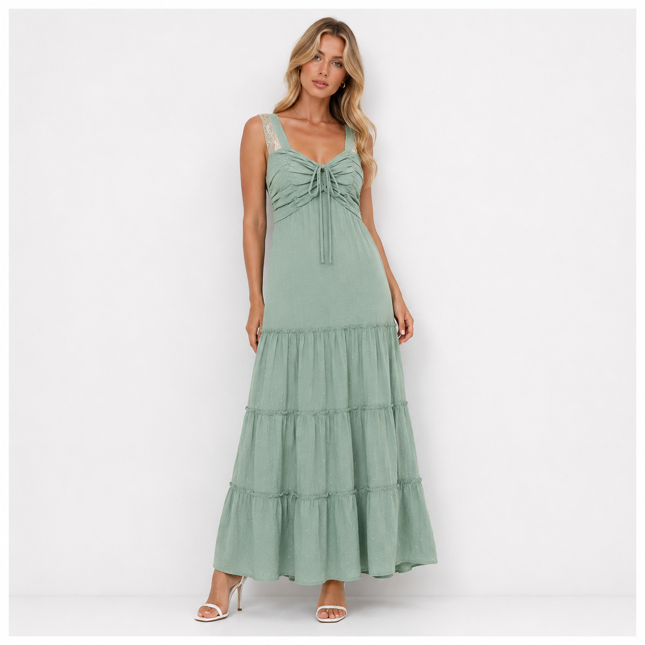 RHINESTONE COTTON DRESS