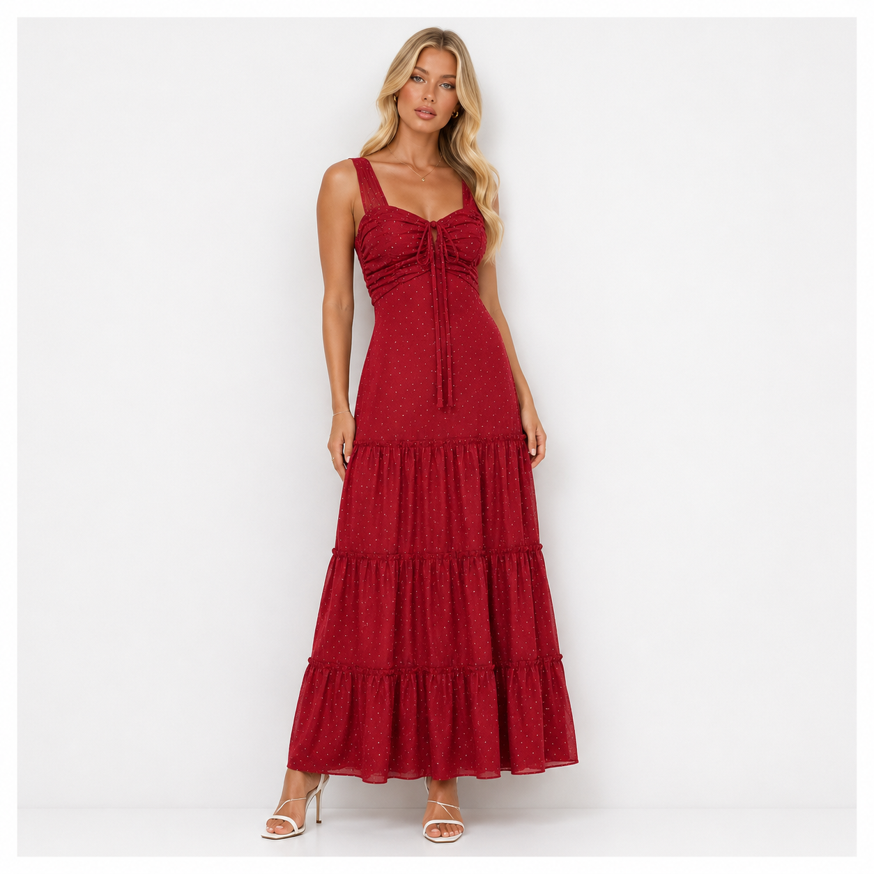 RHINESTONE COTTON DRESS