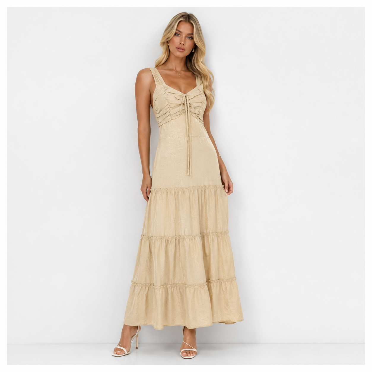 RHINESTONE COTTON DRESS