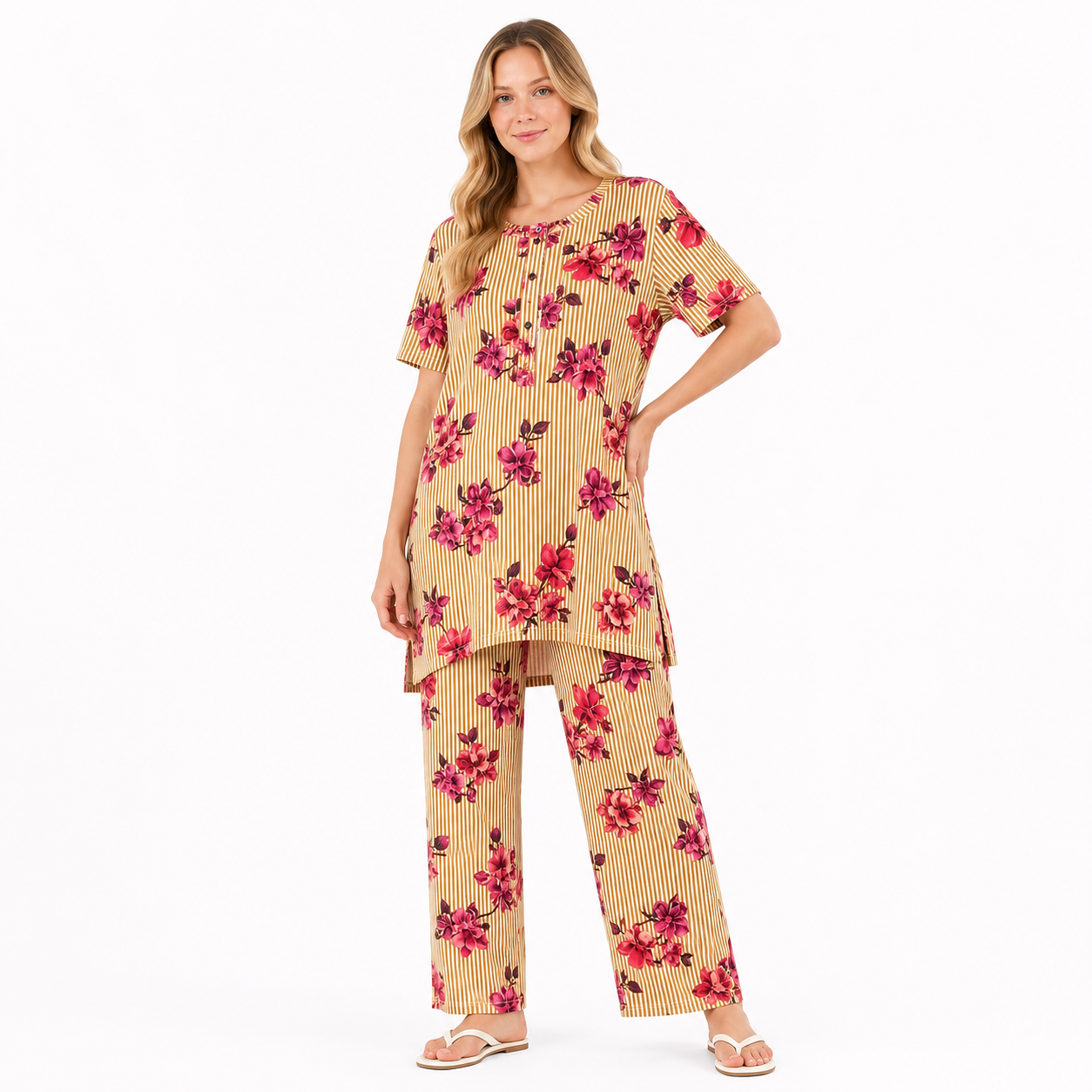 FLOWER PRINTED NIGHT SUITS