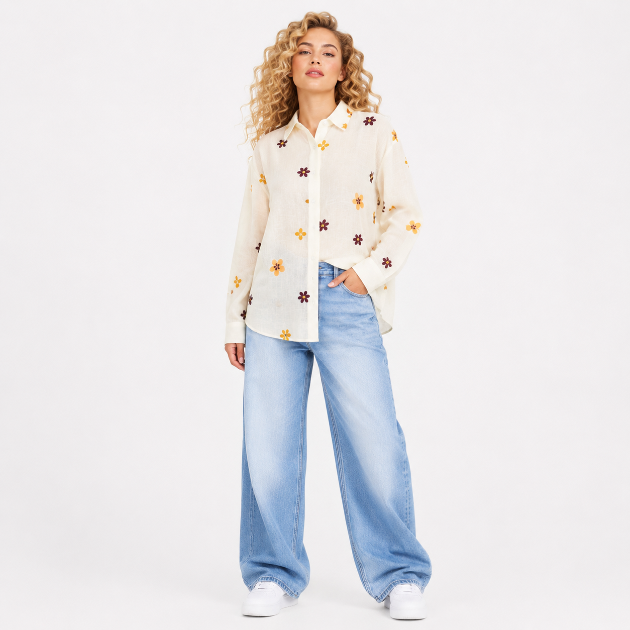 little flower embroidery tops
