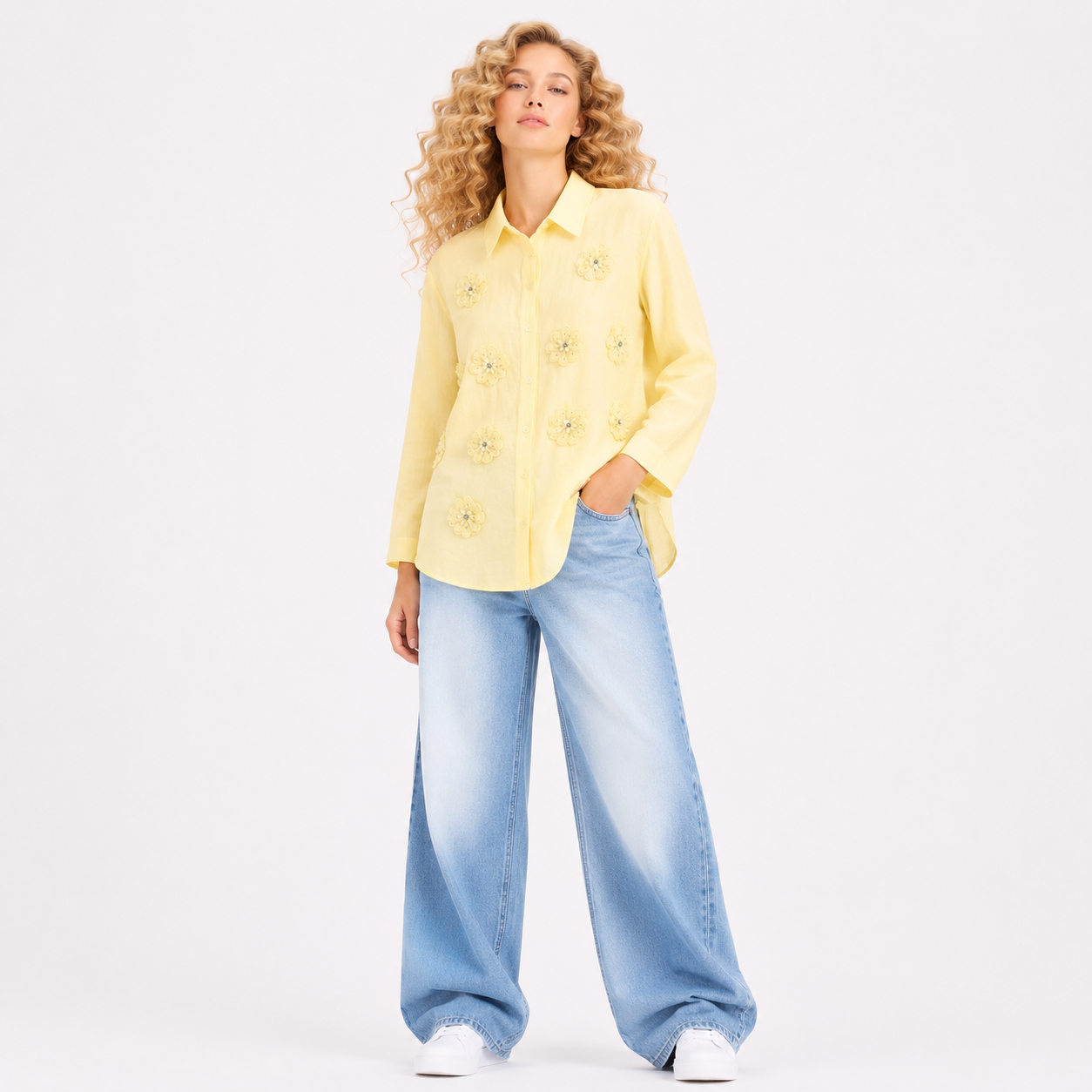 FLOWER PATCHES SHIRT TOPS
