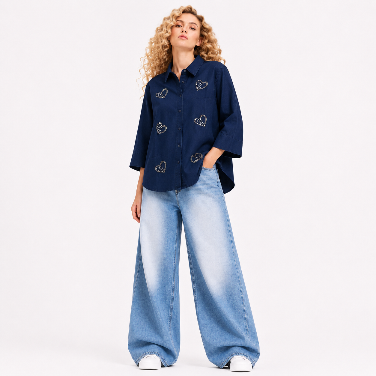 denim heart top