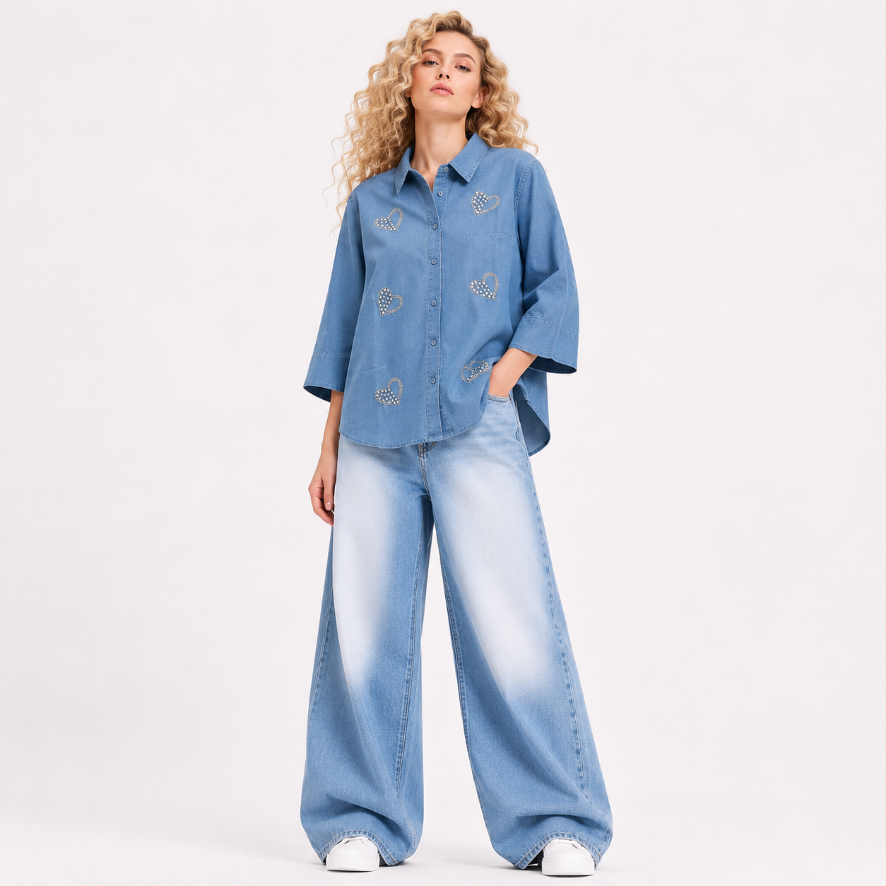 denim heart top