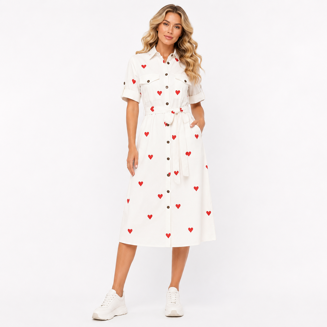 SHIRT STYLE PRINTED DRESS