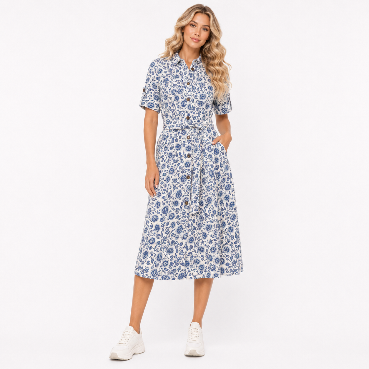 SHIRT STYLE PRINTED DRESS