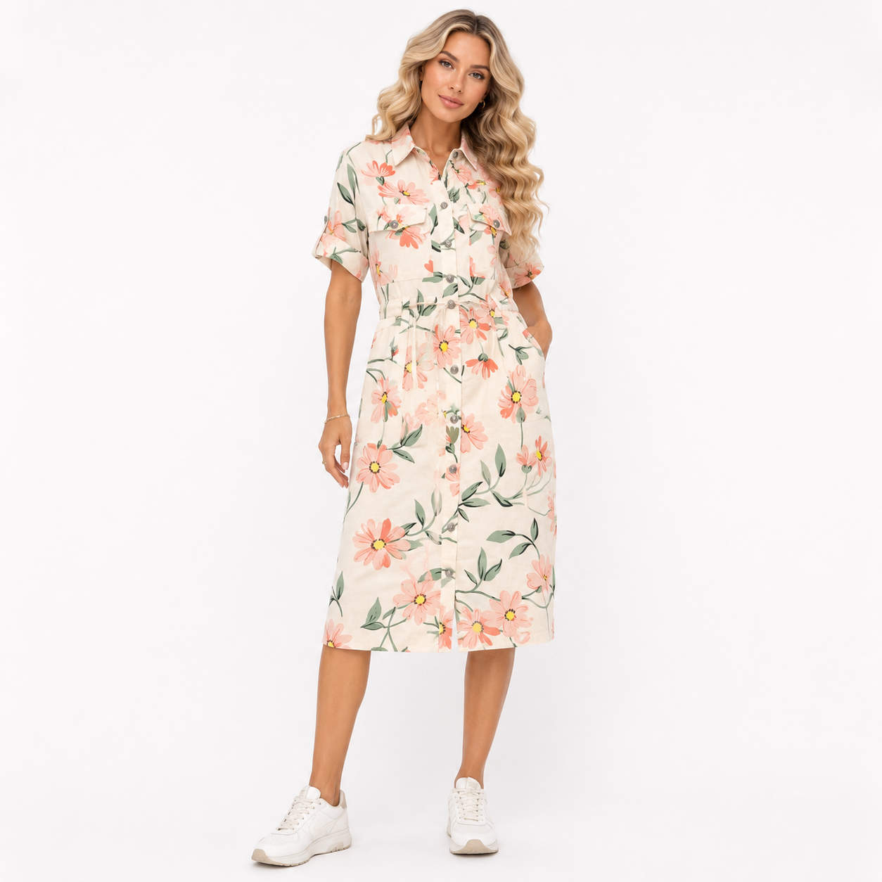 SHIRT STYLE PRINTED DRESS