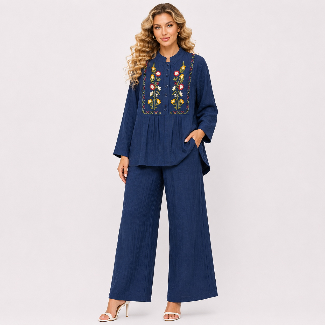 SUMMRY EMBROIDERY  CORD SET