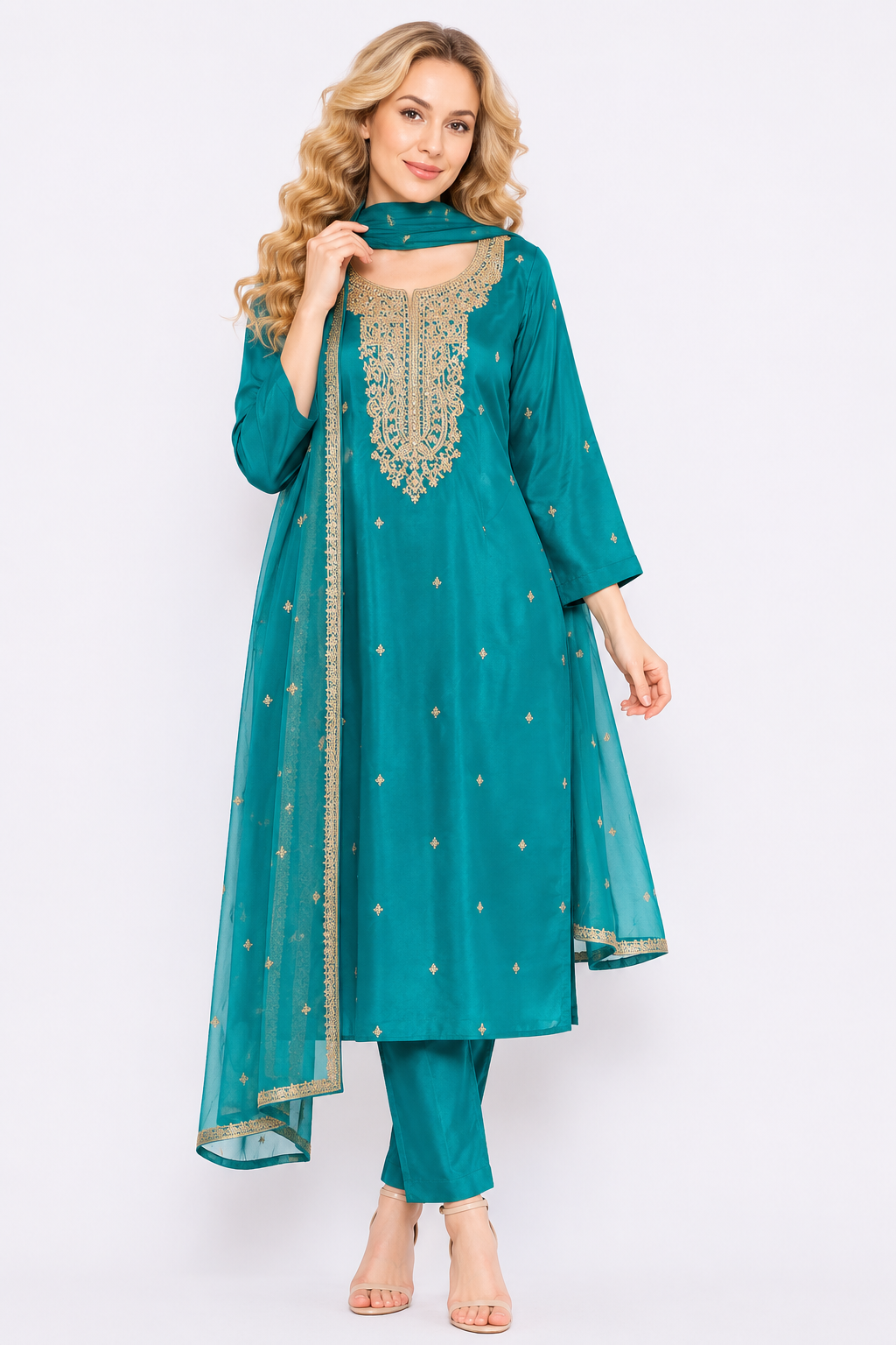 FRONT EMBROIDERY WORK SUIT