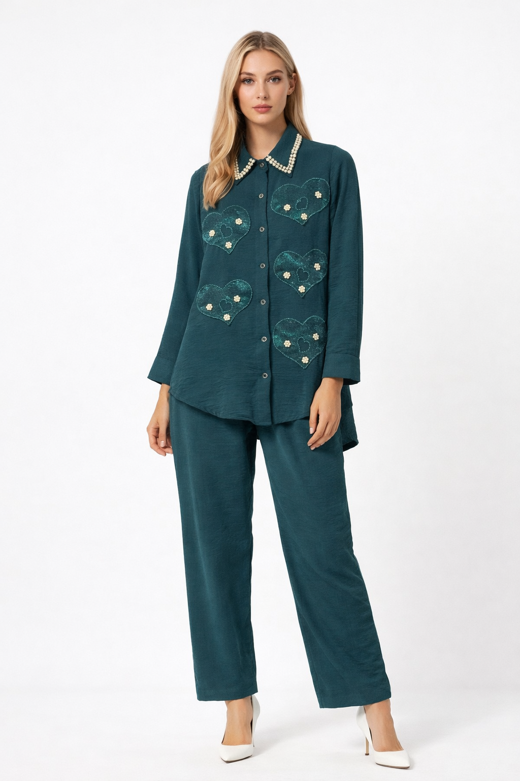 HEARTS PEARLS  SHAPES  CORD SET