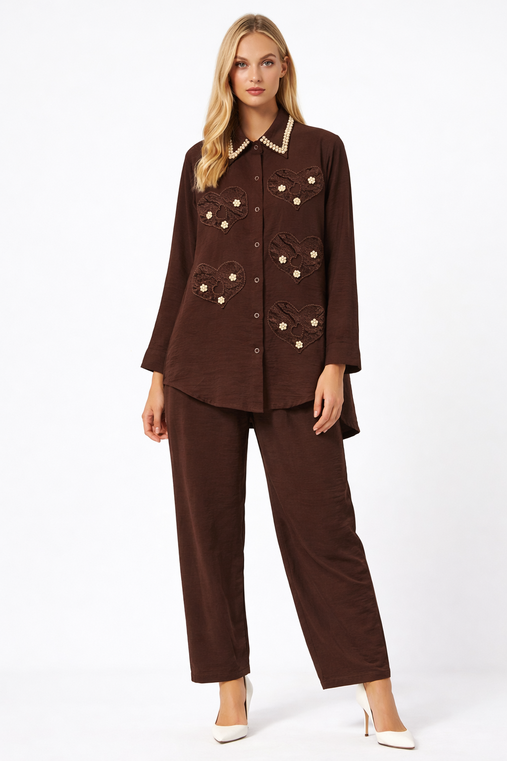 HEARTS PEARLS  SHAPES  CORD SET