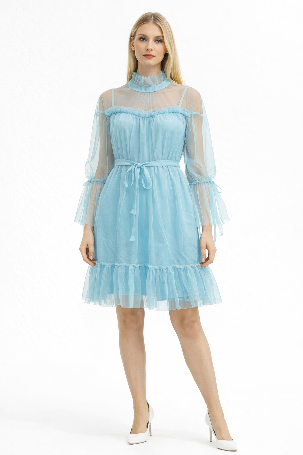 soft net short dress