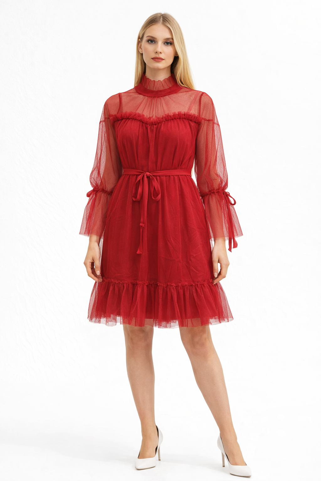 soft net short dress