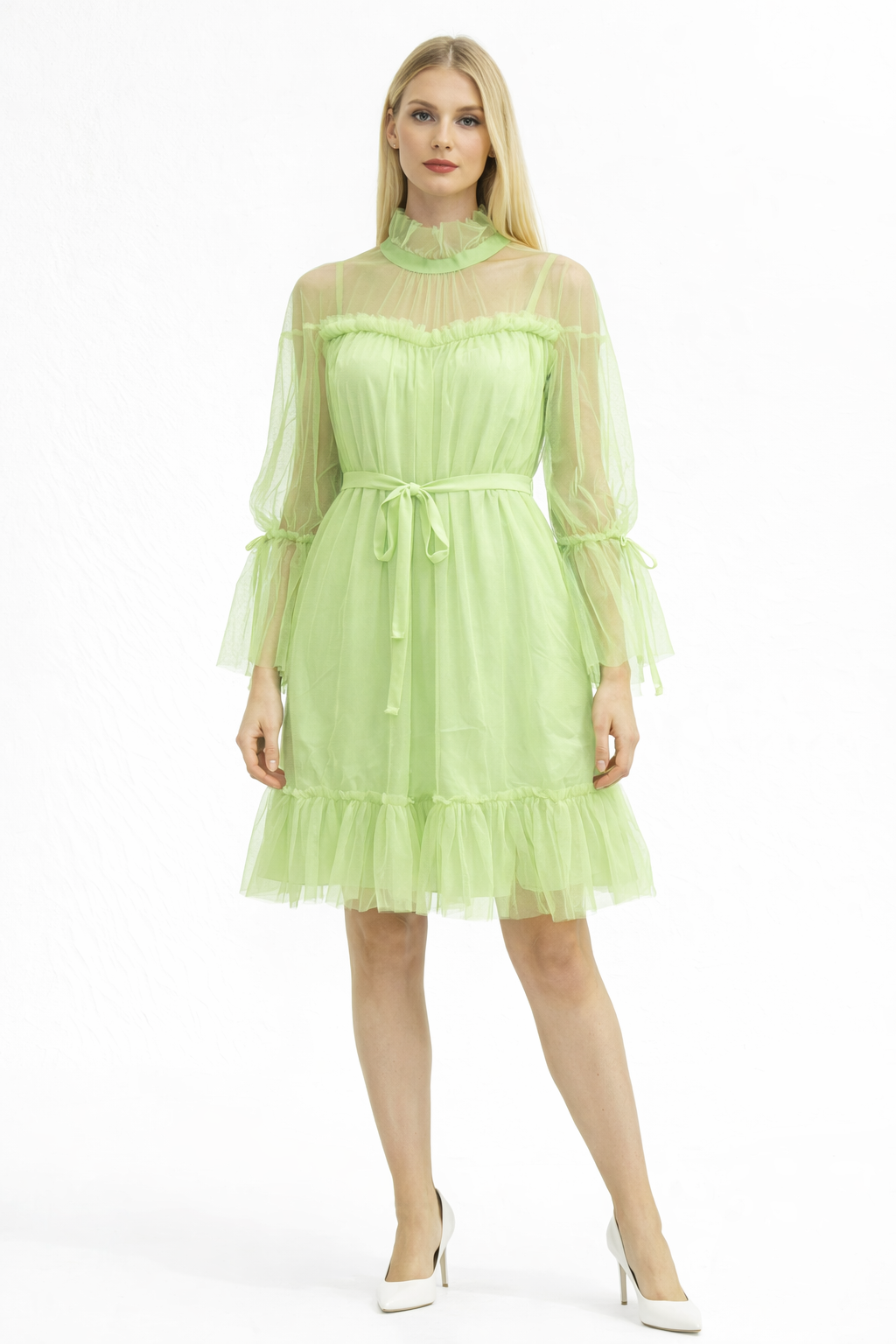 soft net short dress